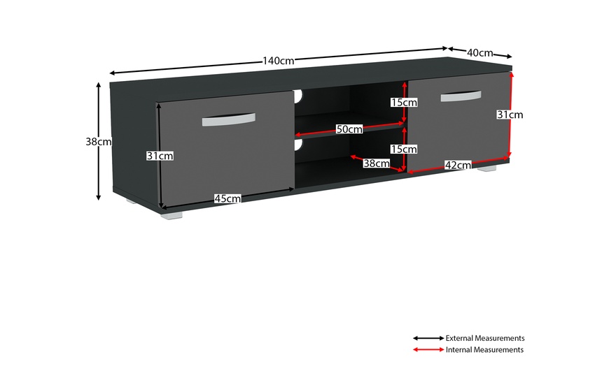 Image 18: Vida Designs Cosmo Two-Door TV Unit with Optional LED