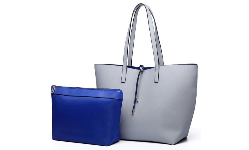 Image 8: Miss Lulu Reversible 2-In-1 Tote Bag