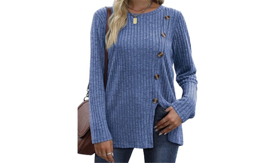 Image 4: Stylish Long Sleeve Top with Self Stripes