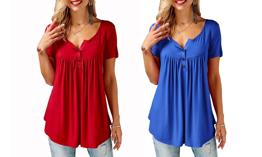 Image 12: Women's Tunic Top with Buttons