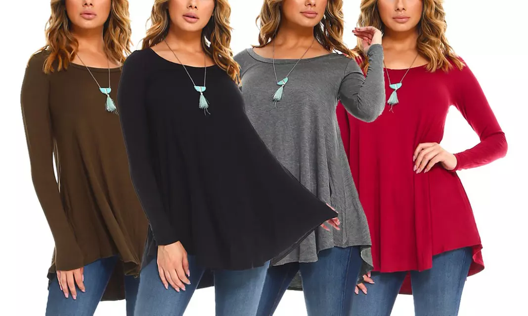 Isaac Liev Women's Flowy Tunic. Plus Sizes Available.  - Primary Image