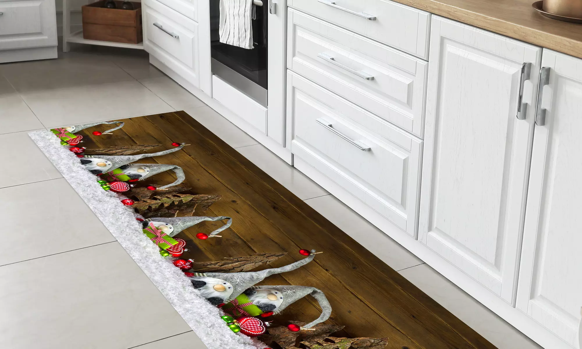 Alfombra con diseño navideño rectangular