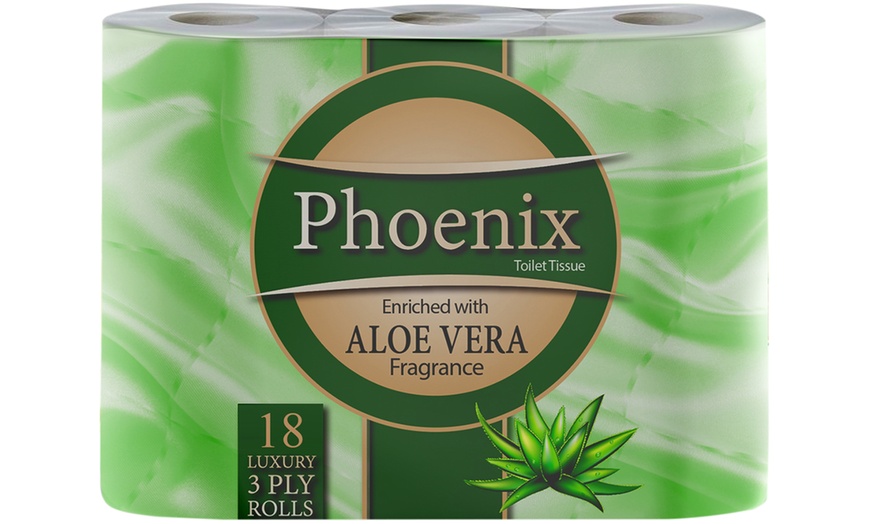 Image 2: 18, 45 or 90 Rolls of Phoenix Aloe Vera Three-Ply Toilet Paper