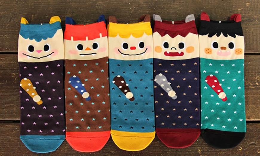 Image 5: 5-Pack of Novelty Cartoon Socks