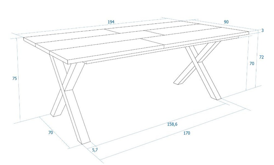 Image 27: Table à manger Skraut Home de 167 x 90 cm