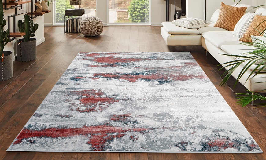 Image 19: Modern Abstract Emperor Contemporary Thick Rug