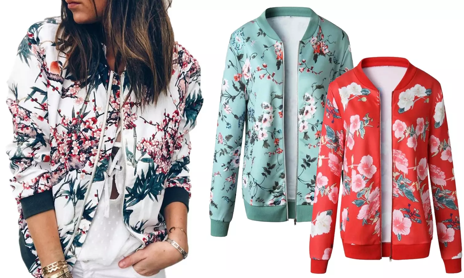 1 ou 2 vestes bombers légères à fleurs - Primary Image