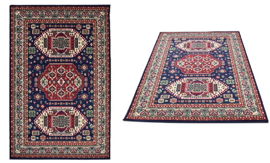 Image 1: Texas Navy Traditional Kandhara Rug