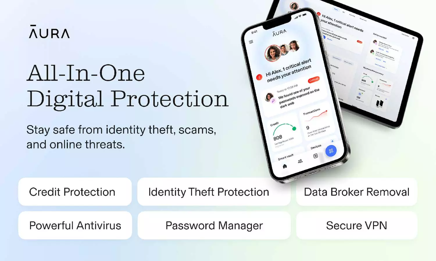 Save on Aura Ultimate Identity & Credit Protection, Antivirus, VPN!