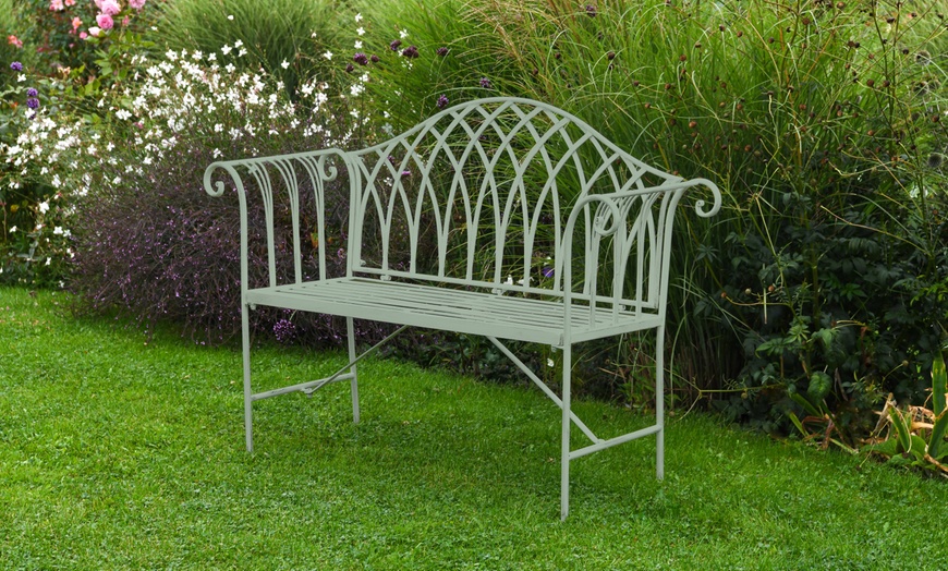 Image 6: Wrought Iron Versailles Garden Bench – 2 Colours