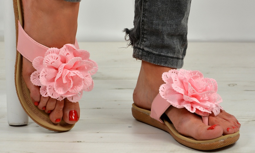 Image 14: Women's Flower Flip-Flops