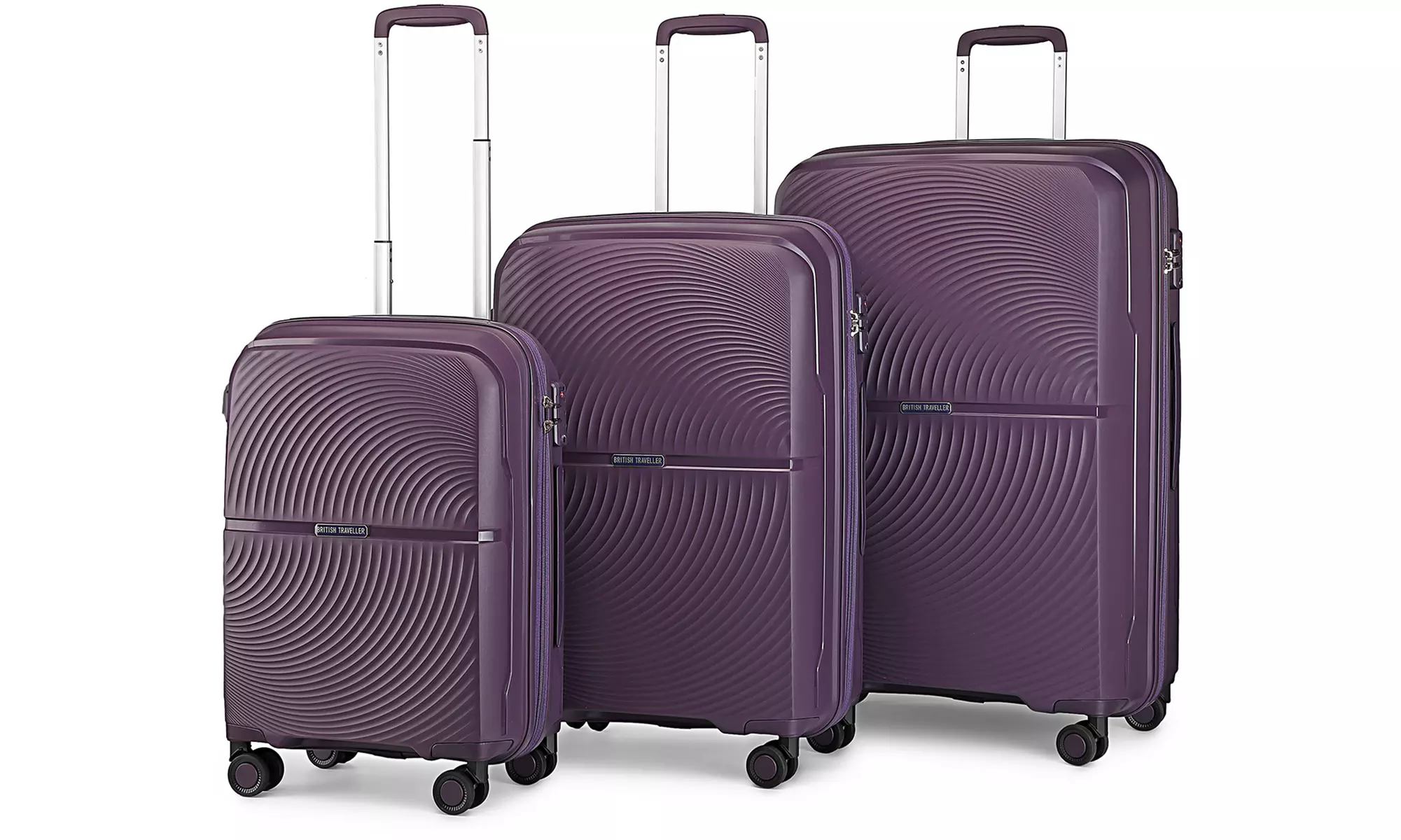 Maleta de ruedas rígida British Traveller con diseño ondulado