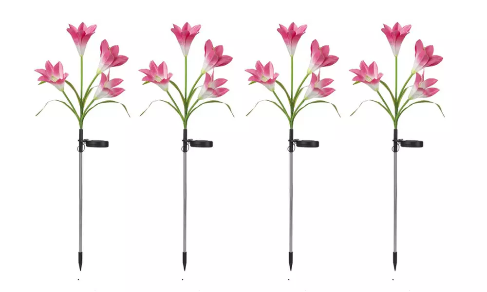 Fino a 4 luci solari LED a forma di fiori di giglio