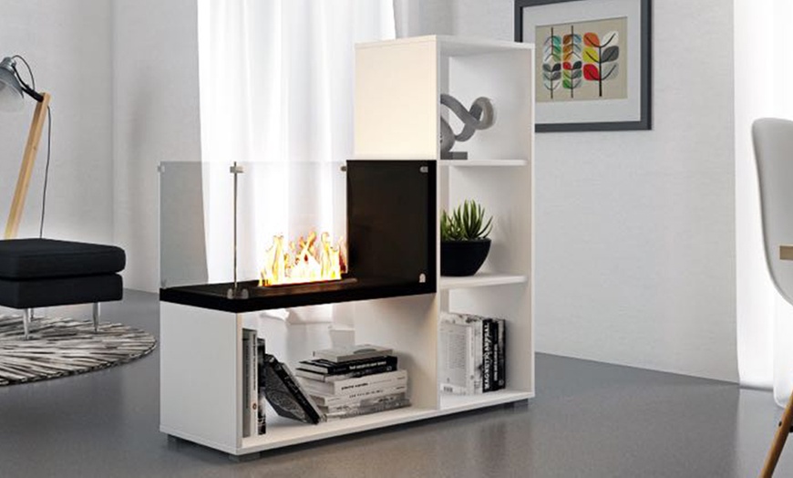 Image 3: Bookcase with Bio-Ethanol Fire