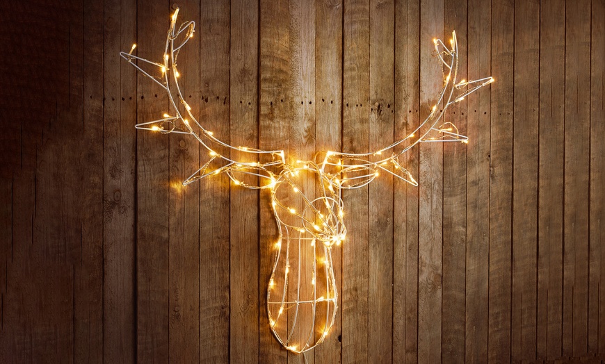 Image 1: Stag Head Shaped LED Lights