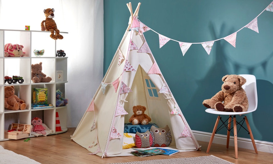 Image 1: Children's Tepee Tent