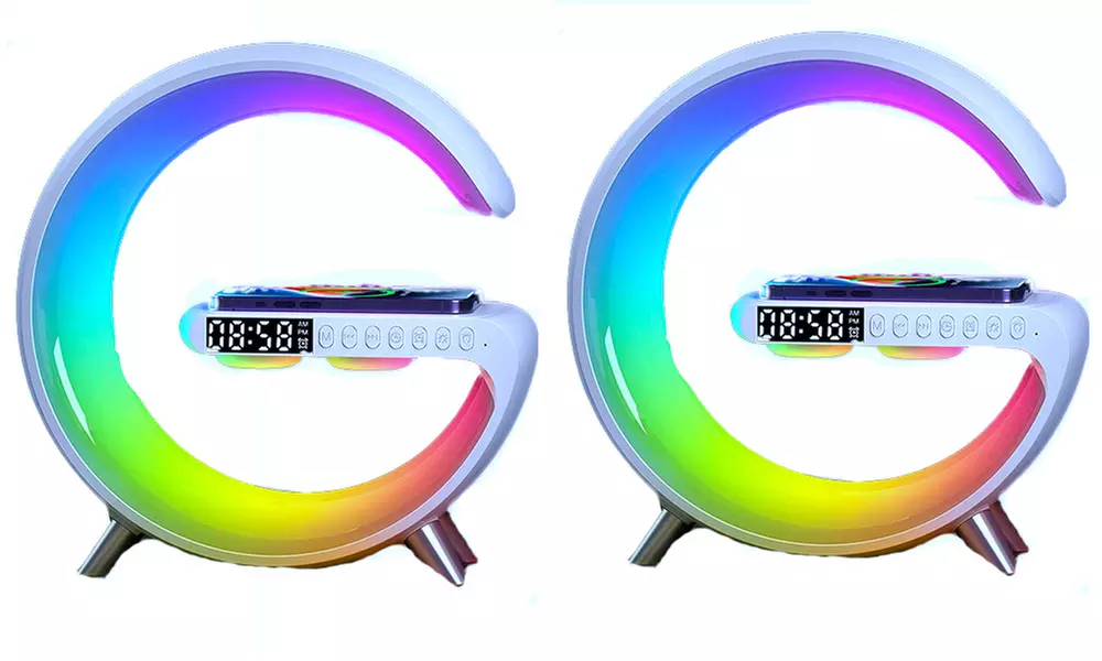 15W kabelloses Ladegerät mit Wecker und Bluetooth-Lautsprecher