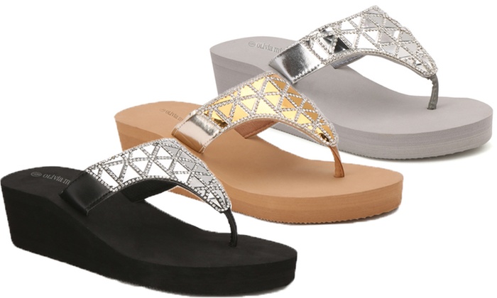 olivia miller wedge flip flops