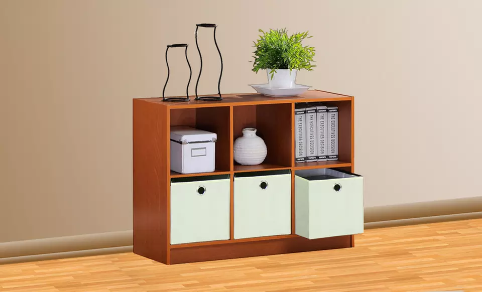 $39.99 for a Furinno Multi-Purpose Storage Cabinet with 3 Non-Woven Bins ($91.99 List Price). Free Shipping and Returns. - Primary Image