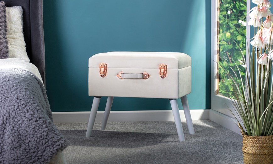 Image 8: Velvet Storage Stool