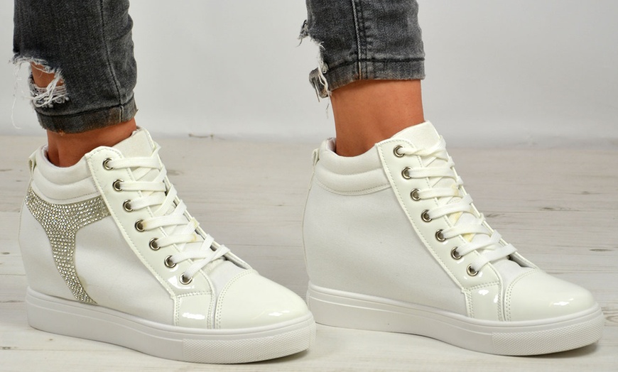 Image 9: Women's Studded High Top Trainers