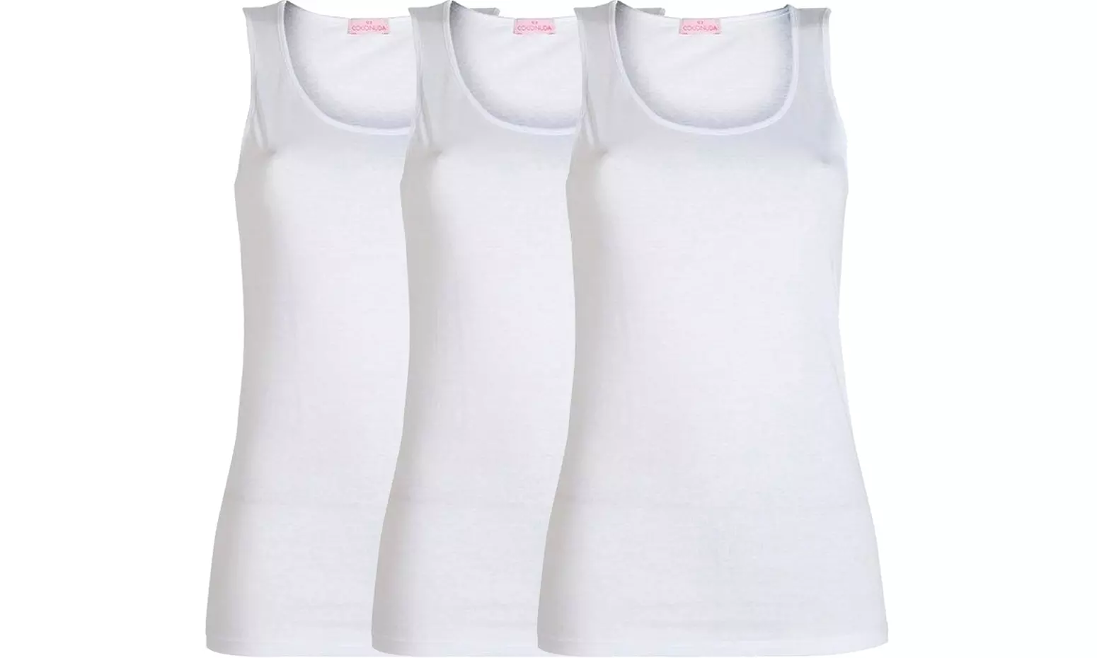 3 o 6 canottiere intime in cotone da donna Coconuda, disponibili in 2 modelli, 2 colori e varie taglie