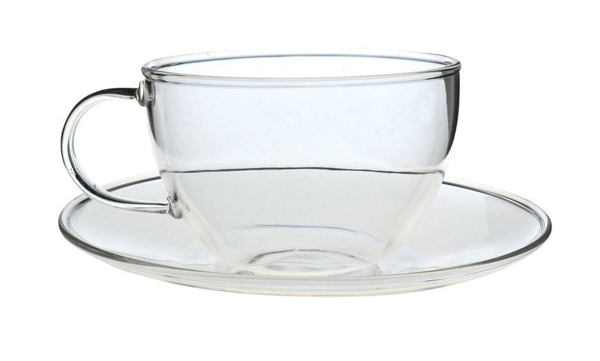 Image 3: Clear Glass Cup with Saucer