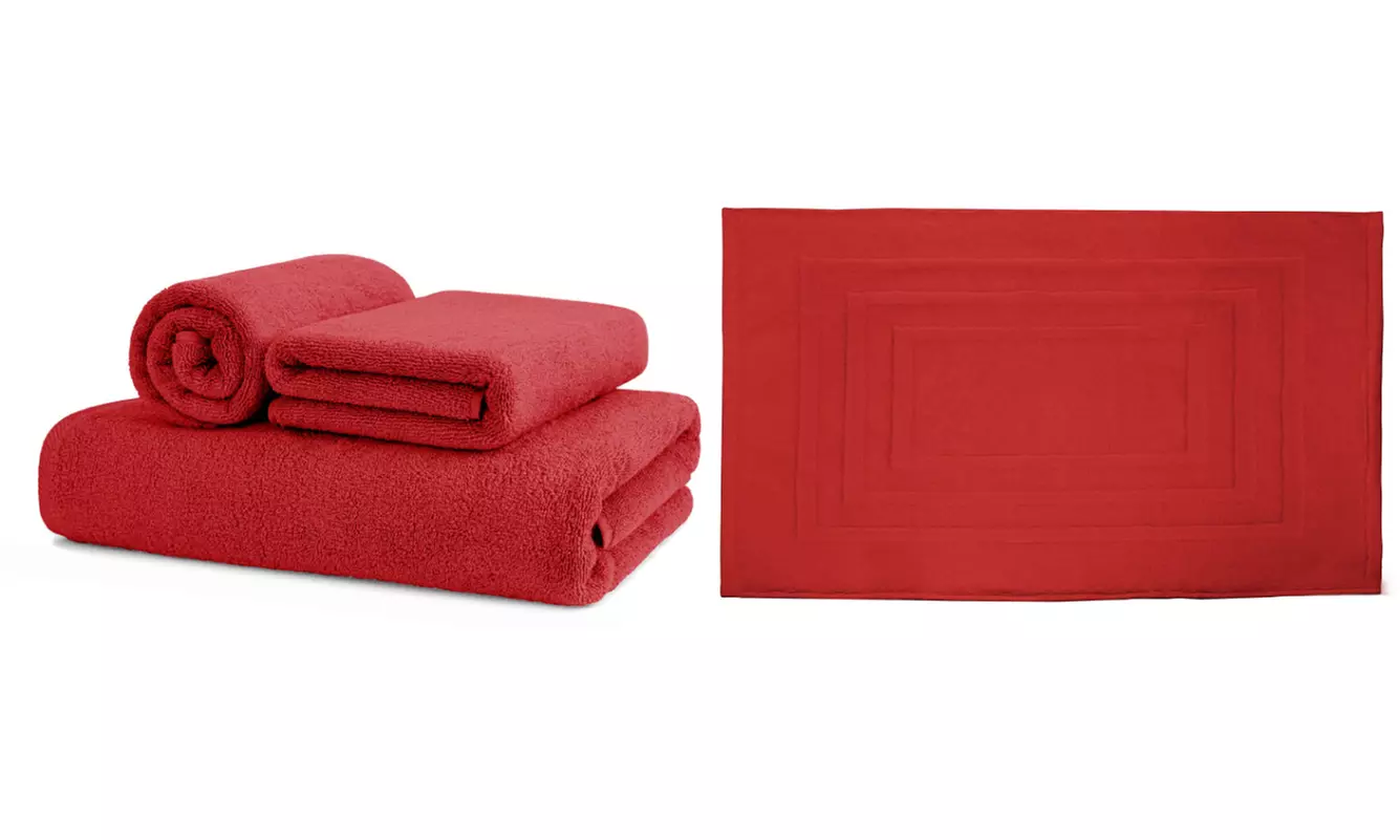 Set 3 salviette e tappeto Sophie in 100% cotone