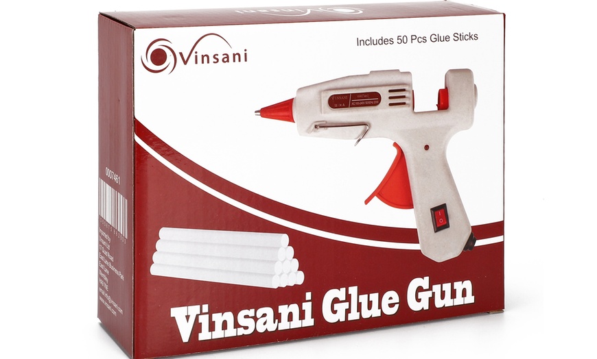 Image 10: Mini Hot Melt Glue Gun with Stand and 50 Glue Sticks