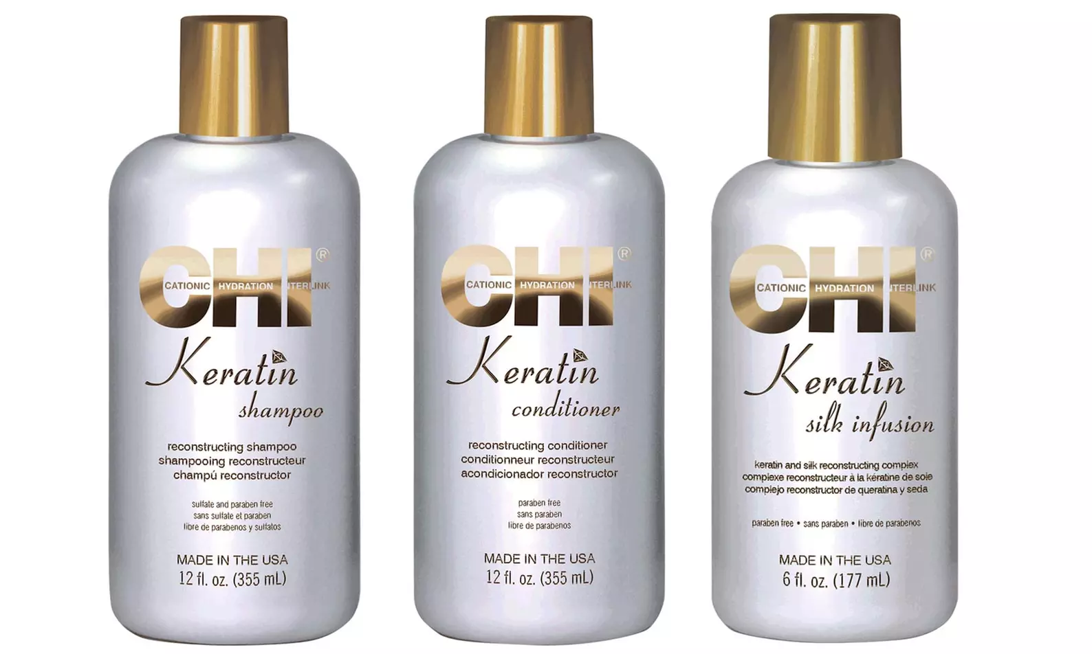 CHI Keratin Shampoo, Conditioner, Silk Infusion Gift Set (3-Piece) - Primary Image
