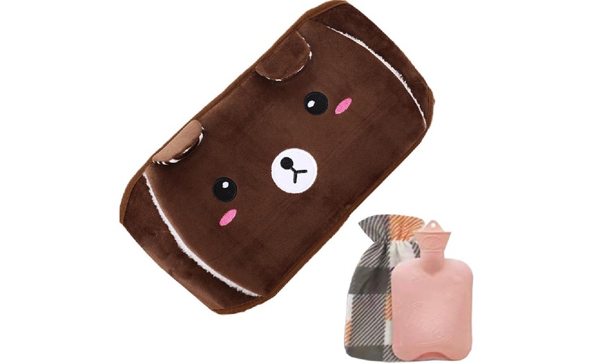 Image 9: Hot Water Bottle with Animal-Style Waist Cover