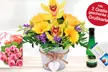 Blumen-Gesteck „Alles Liebe“ oder „Orchideengruß“ mit Schokolade, Perlwein & Grußkarte bei Bluvesa (28% sparen*) - Second Medium