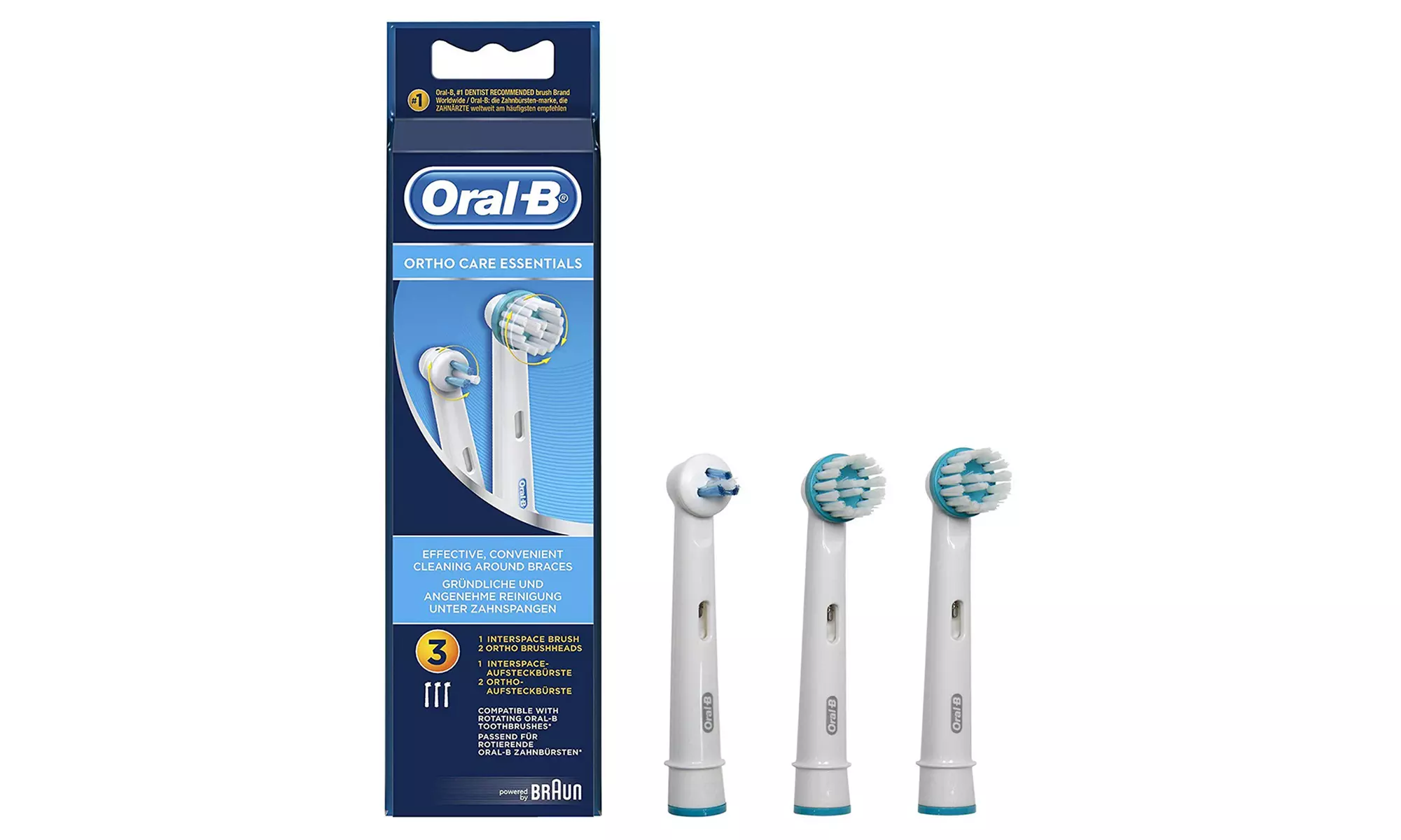 Three- or Six-Pack of Oral-B Ortho Care Essentials Replacement Heads for Braces - Primary Image