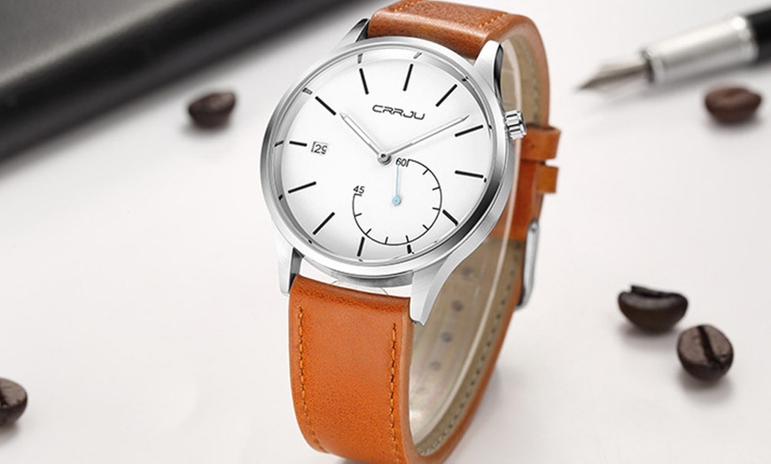 Image 7: Men's Genuine Leather Watch