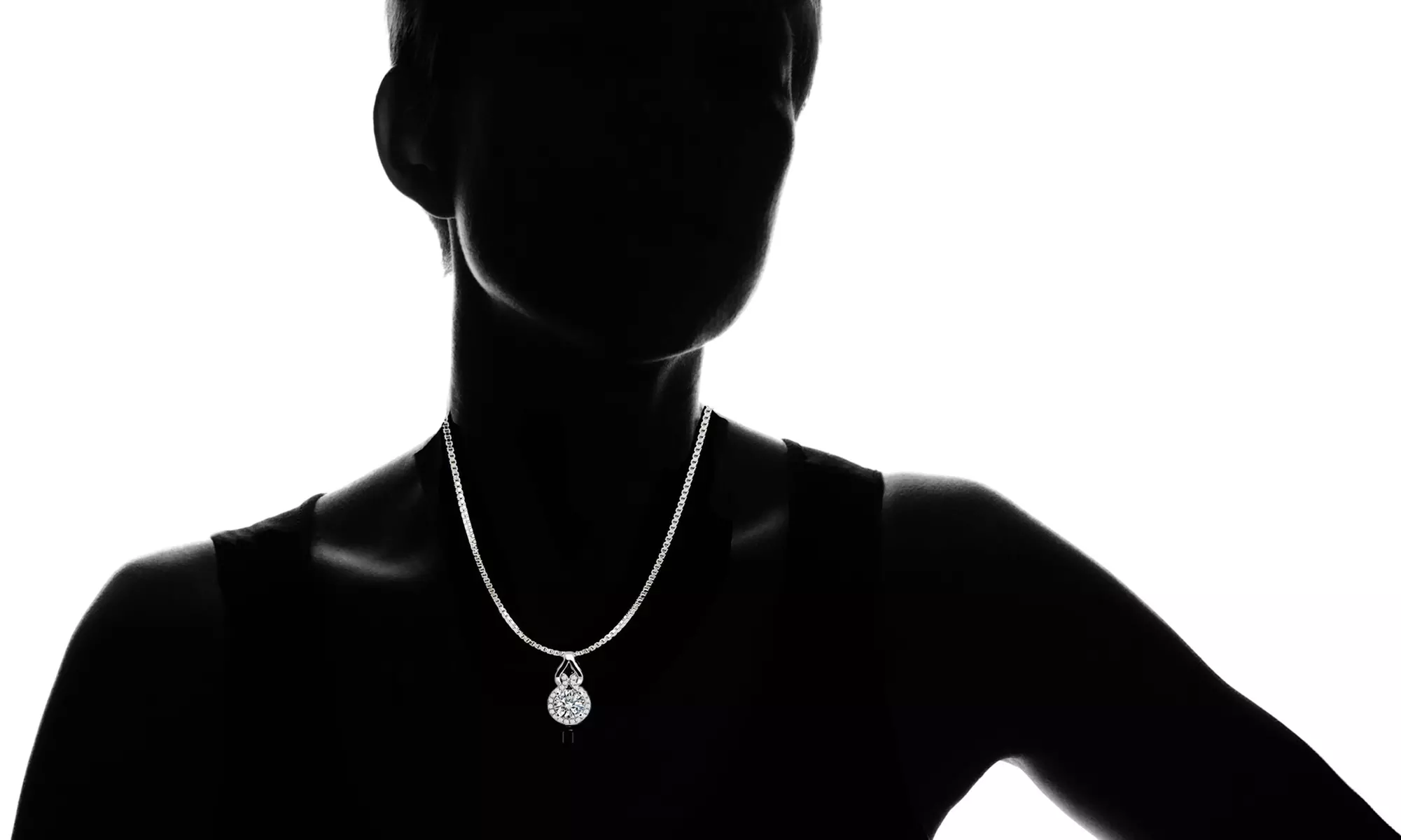 3.00 CTTW Love Knot Halo Necklace Made with Swarovski Elements - Second Medium