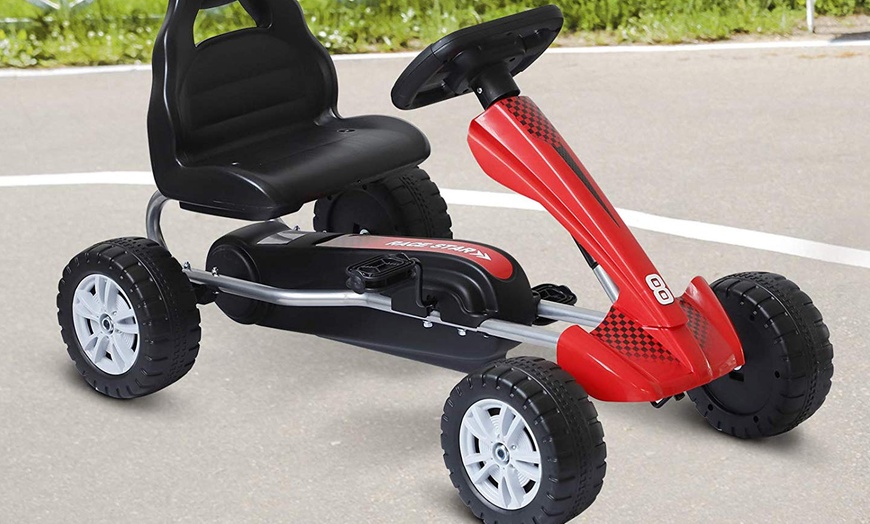 Image 2: HomCom Kids' Pedal Go-Kart