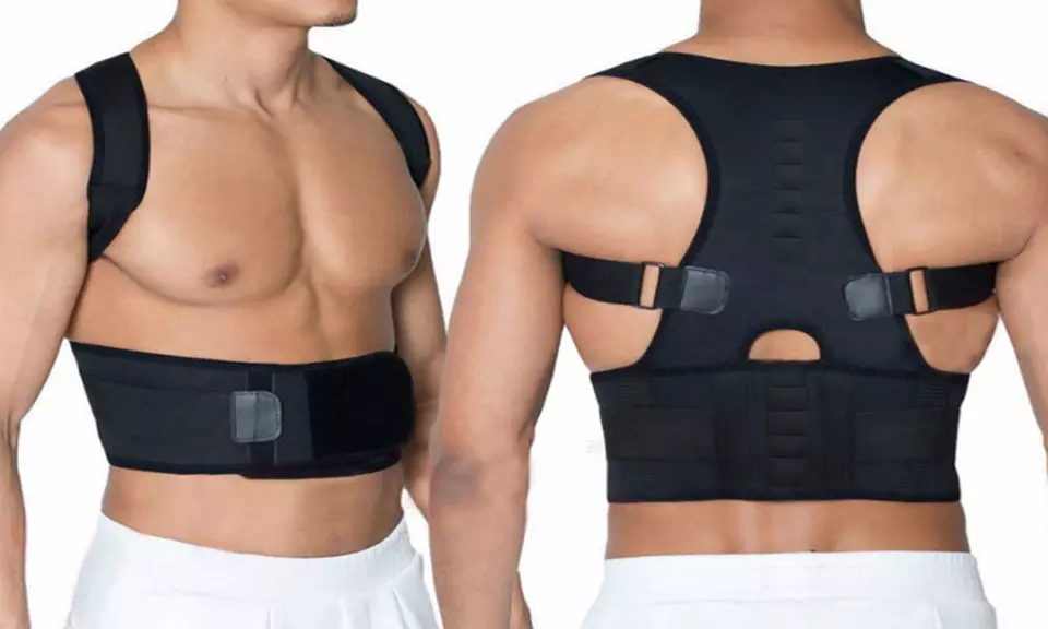 Geradehalter mit Lendenunterstützung zur Haltungskorrektur von Rücken und Schulter mit 6 Bio-Magneten - Primary Image