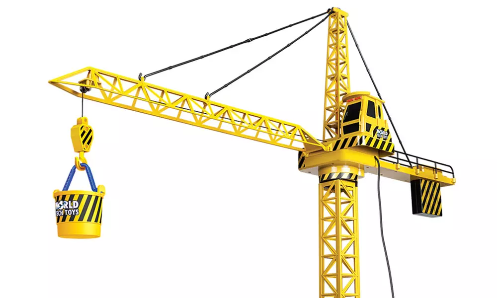 Big Kid's Construction Motorized Tethered Remote Controlled RC Crane - Second Medium