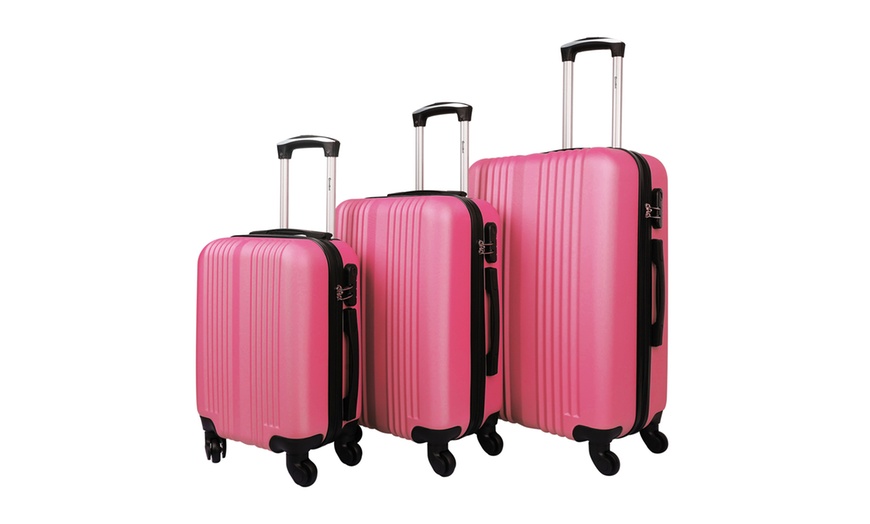 Image 2: Three-Piece Luggage Set with Spinner Wheels and Secure Locks