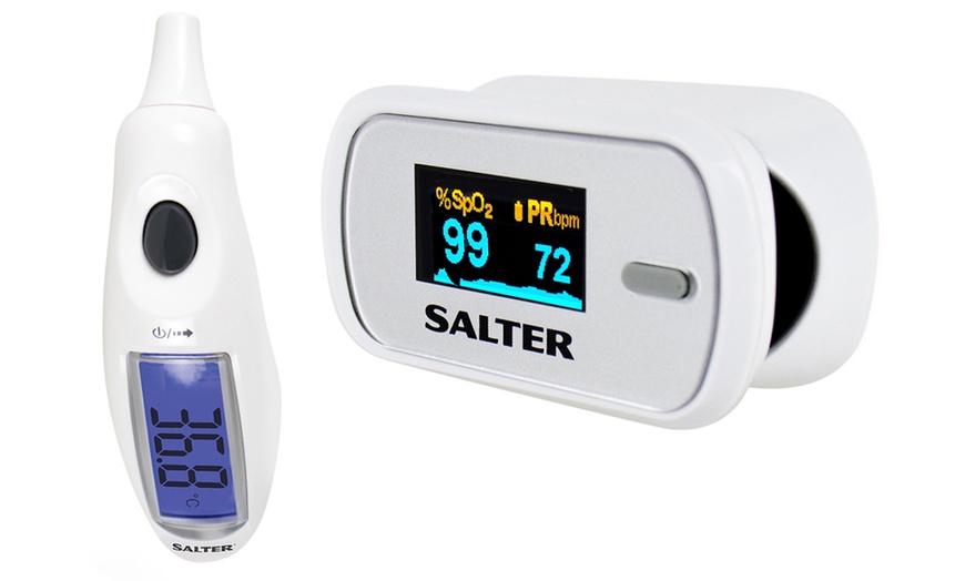 Image 1: Salter Digital Ear Thermometer and Fingertip Pulse Oximeter Bundle