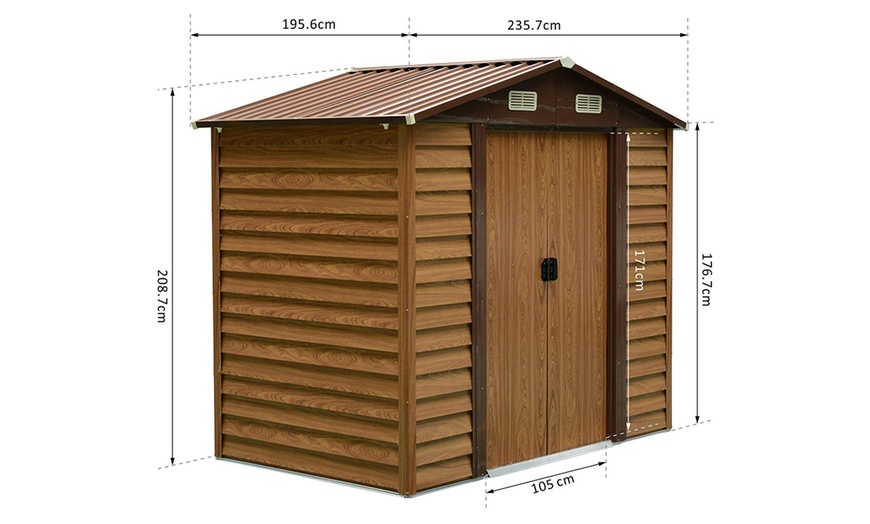 Image 40: Outsunny Lockable Garden Shed