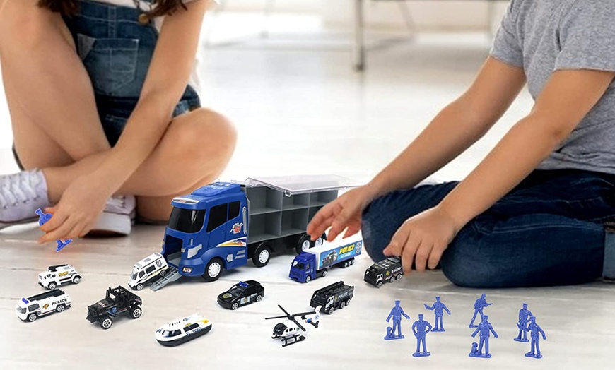 Image 5: Police Rescue Truck Toy Set