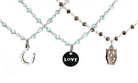 Collane con perline e charm in acciaio, disponibili in 4 modelli