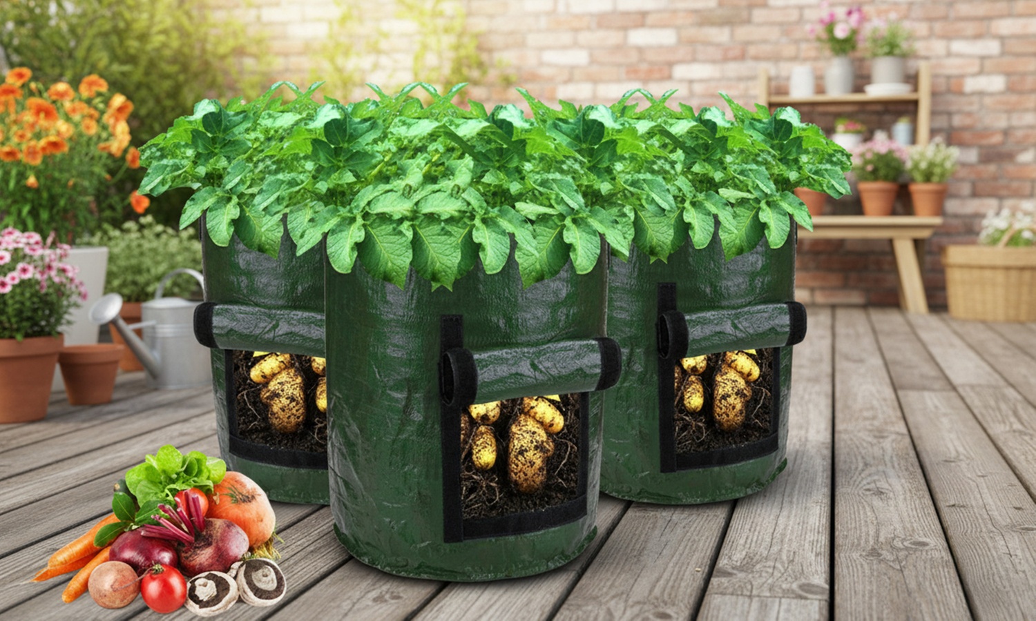 7/10 Gallon DIY Potato Grow Planter PE Cloth Planting Container Bag