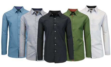 Men’s Solid, Plaid and Dotted Dress Shirts