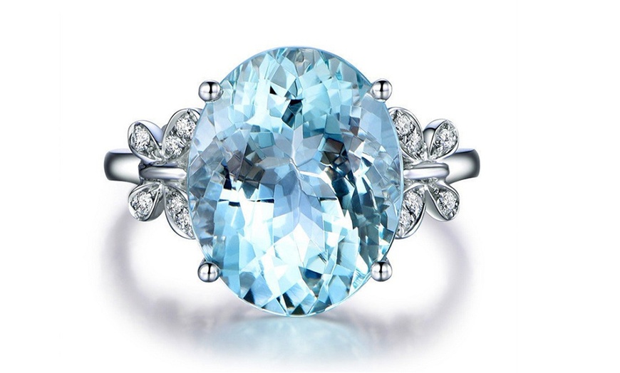 Image 2: Bague avec pierre bleu clair