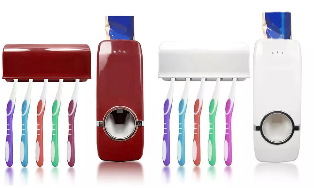 Halterung für Zahnbürsten inklusive automatischen Zahnpastaspender - Primary Image