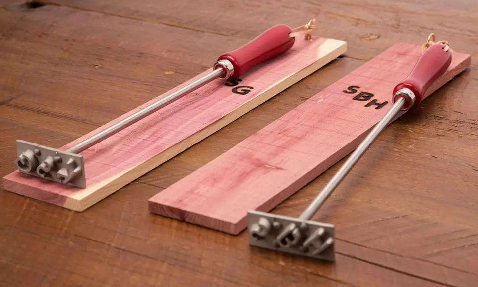 Personalized Steak Branding Iron with Free Shipping and Optional Cedar Board or Gift Box  - Second Medium
