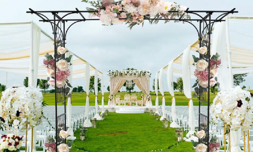 Image 19: Flat Roof Wrought Iron Wedding Arch