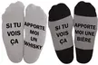 1, 2 ou 4 paires de chaussettes humoristiques à message : foot, bière, console, whisky - Second Medium
